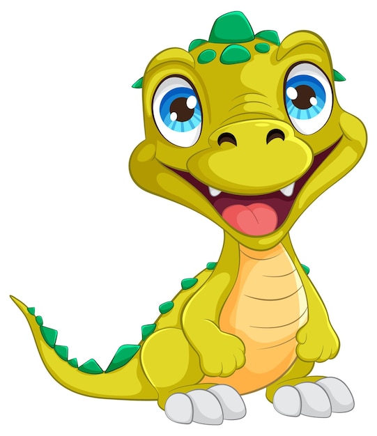 Cheerful Cartoon Baby Dinosaur