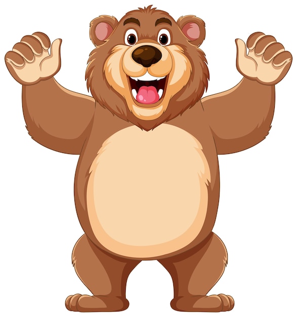 Free vector cheerful cartoon bear spreading joy