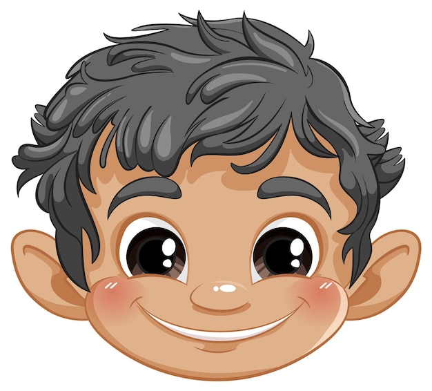 Free Vector cheerful cartoon boy face illustration