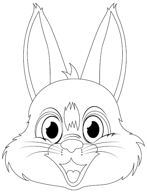 Free Vector cheerful cartoon bunny face illustration