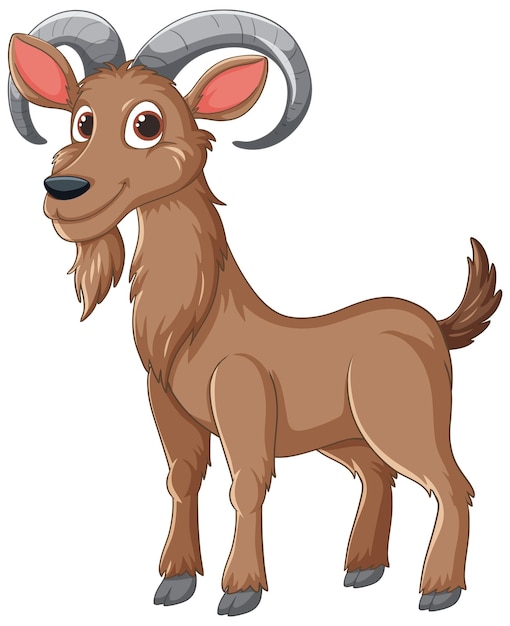 Free vector cheerful cartoon capricorn illustration