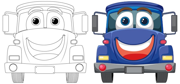 Free vector cheerful cartoon cars with expressions