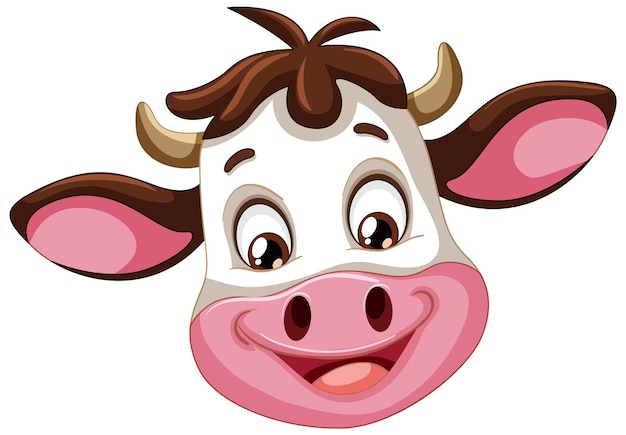 Free vector cheerful cartoon cow face