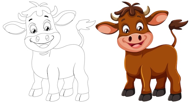 Free Vector cheerful cartoon cow illustration