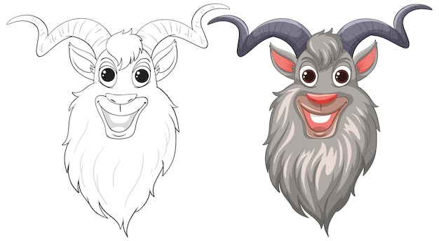 Cheerful Cartoon Goat Characters