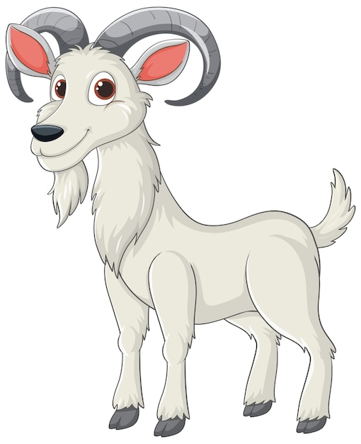 Free vector cheerful cartoon goat illustration