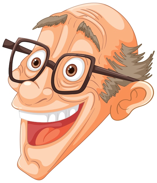 Free Vector cheerful cartoon man with glasses