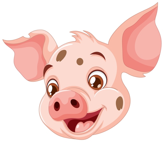 Free Vector cheerful cartoon piglet illustration