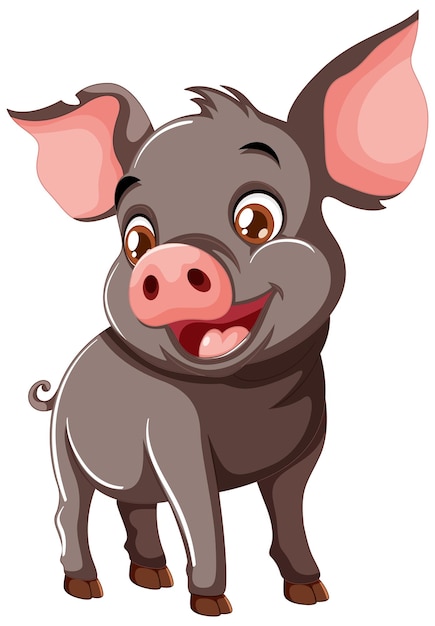 Free Vector cheerful cartoon piglet illustration