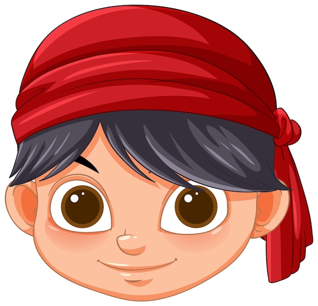 Free Vector cheerful child in red bandana illustration