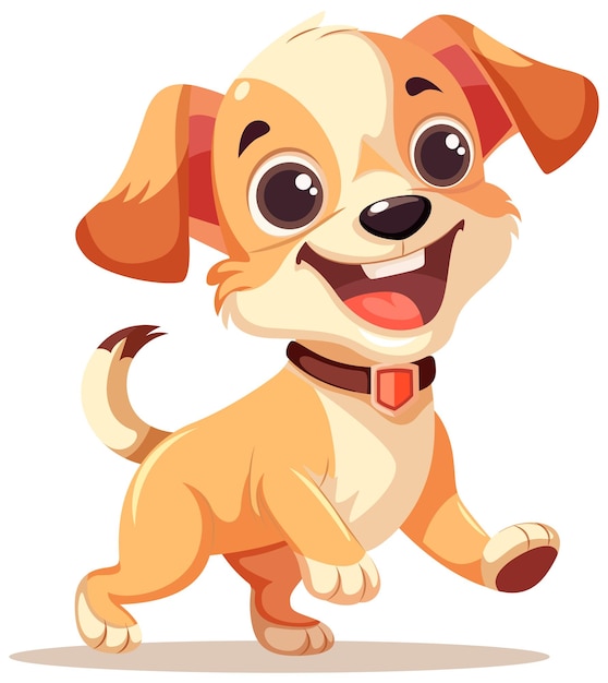 Cheerful Cute Dog on White Background