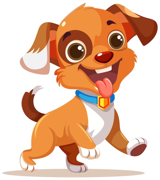 Free Vector cheerful cute dog on white background