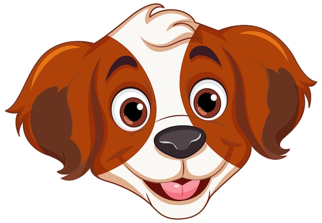 Free Vector cheerful dog face in cartoon style