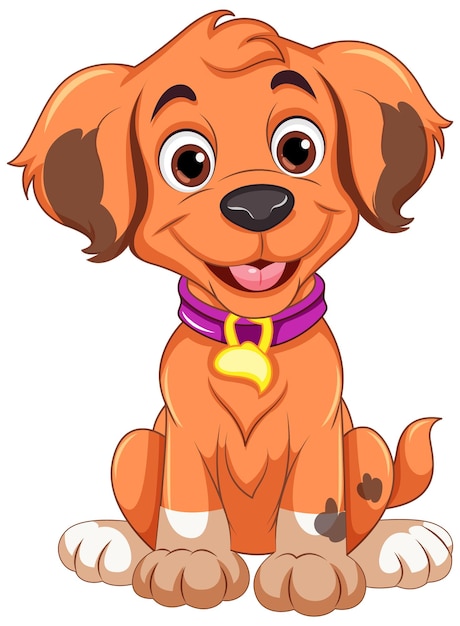 Free Vector cheerful dog sitting cartoon character