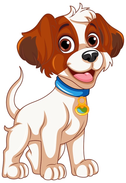 Free Vector cheerful dog standing cartoon character