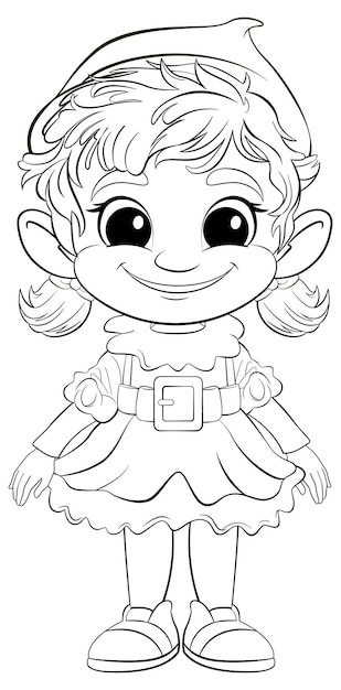 Free Vector cheerful elf girl vector illustration