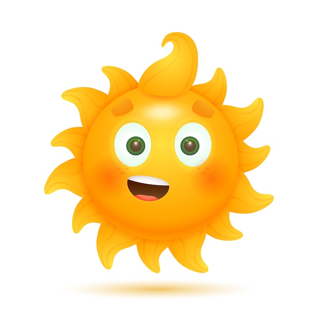 Cheerful funny cartoon sun