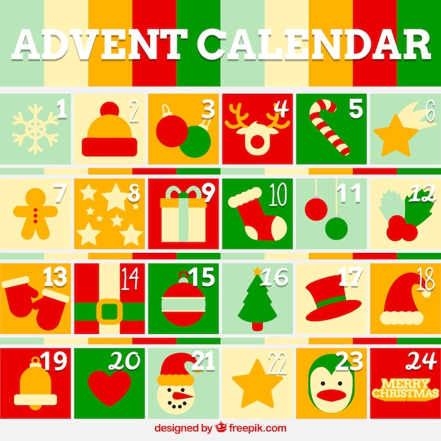 Free Vector cheerful merry christmas calendar