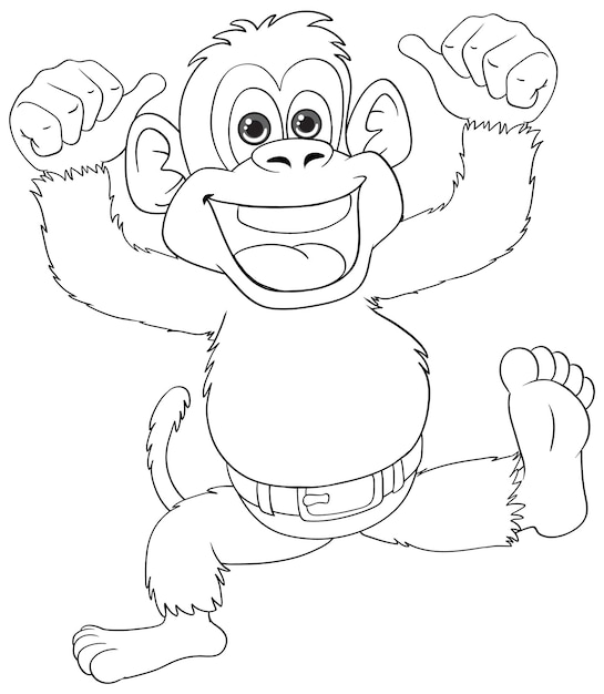 Free Vector cheerful monkey enjoying freedom