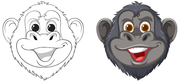 Free Vector cheerful monkeys vector illustration set