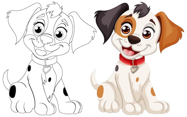 Free vector cheerful puppy friends vector illustration