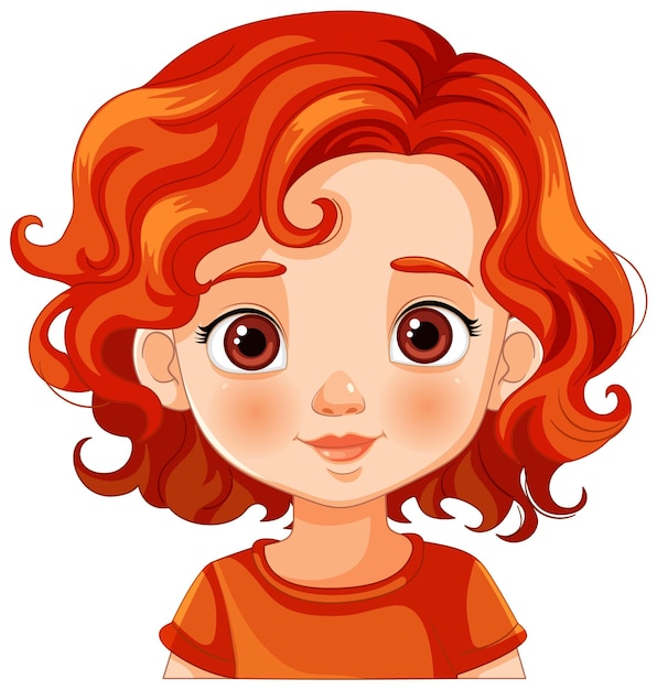 Free Vector cheerful redheaded girl cartoon portrait