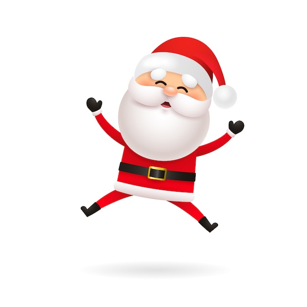 Cheerful Santa Claus jumping