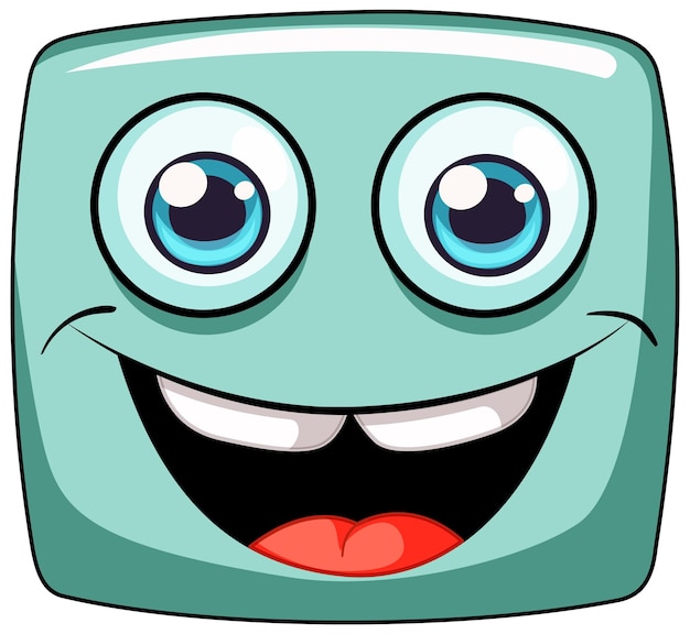 Free vector cheerful square character vector illustration