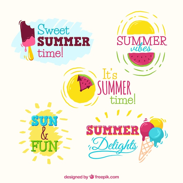 Cheerful summer label collection