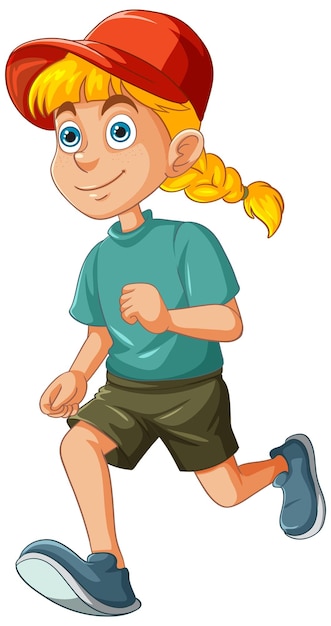 Free Vector cheerful young girl on a run