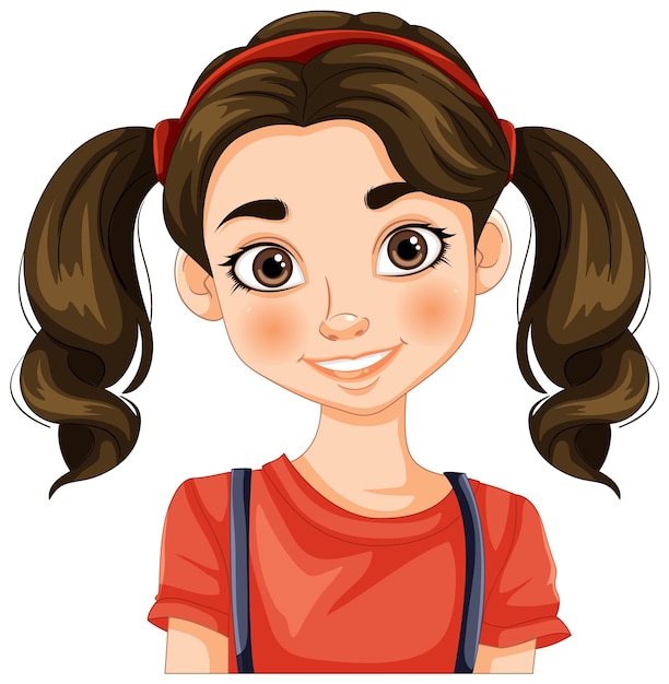 Free Vector cheerful young girl vector portrait