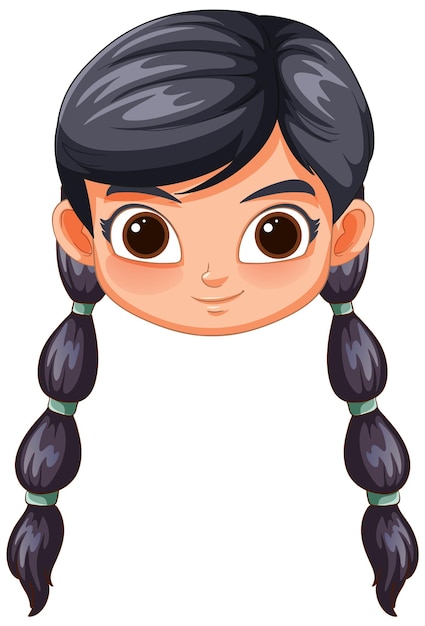 Free Vector cheerful young girl with braided hair