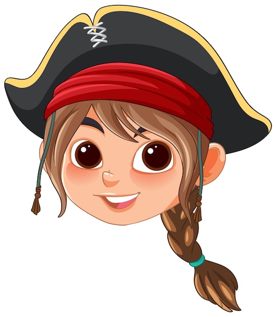 Free vector cheerful young pirate girl illustration