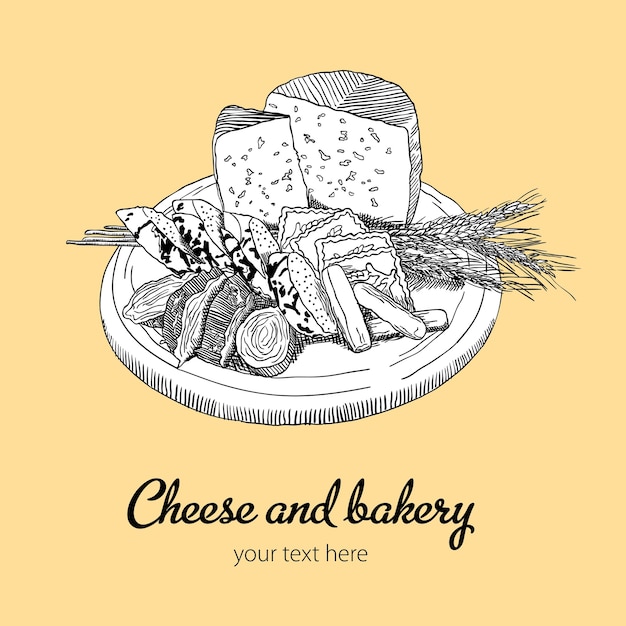 Cheese And Bakery illustration