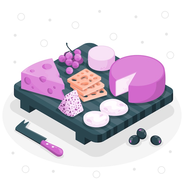 Free Vector cheese board  concept illustration