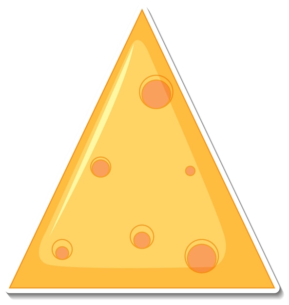 Free vector cheese sticker on white background