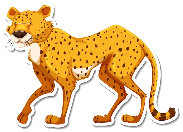 Free Vector cheetah cartoon character on white background