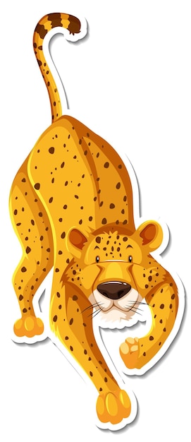 Free Vector cheetah cartoon character on white background