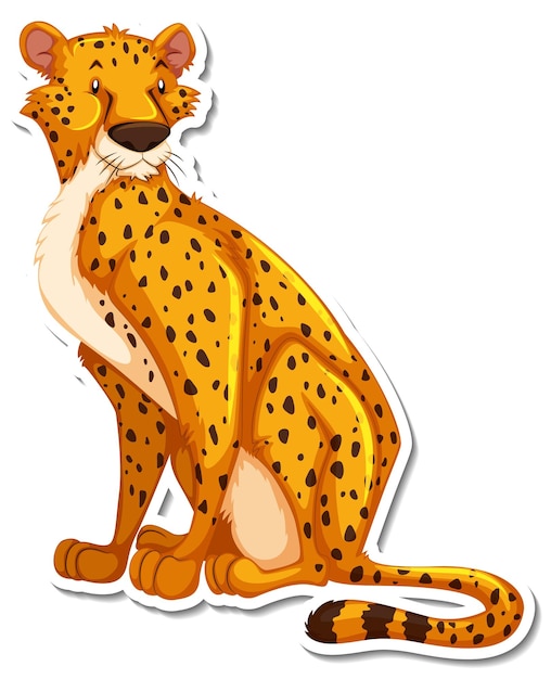 Cheetah cartoon character on white background