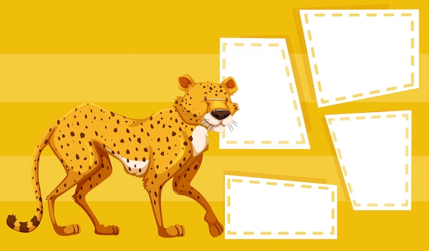 A cheetah on yellow template