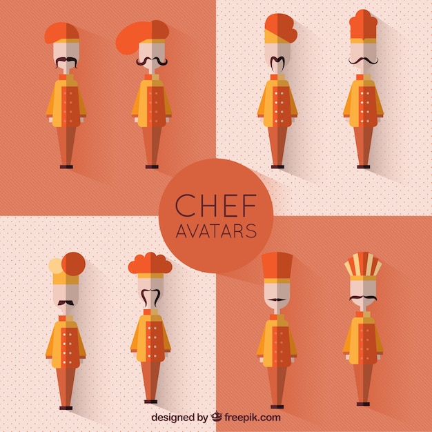 Free Vector chef avatars