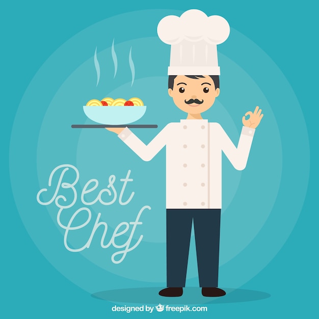 Free Vector chef background with delicious pasta dish