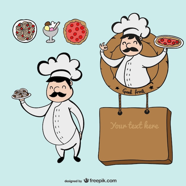 Free Vector chef character cartoon