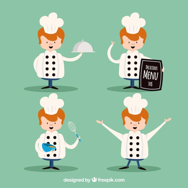 Free Vector chef character in flat design