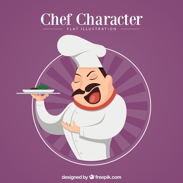 Free Vector chef character presenting your creation background 