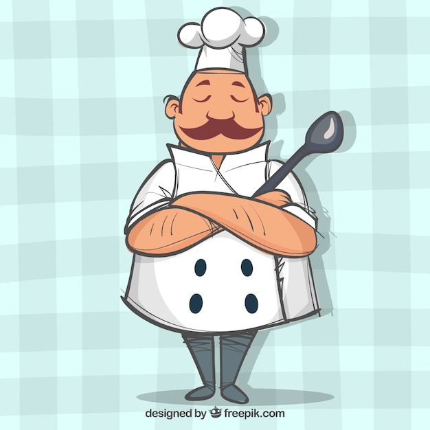 Free Vector chef character with crossed arms