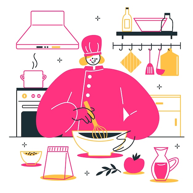 Free Vector chef concept illustration