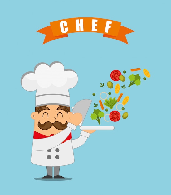 Free Vector chef cooking illustration