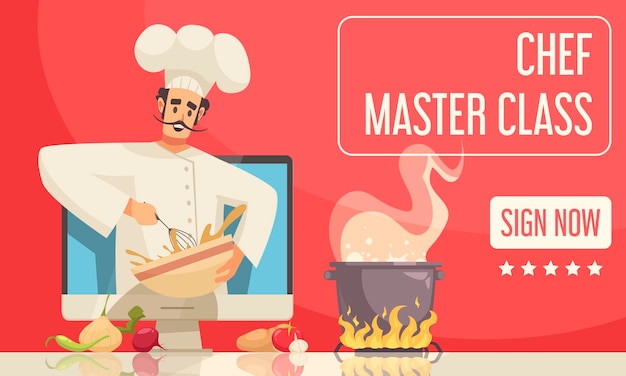 Chef master class banner illustration