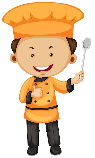 Chef in orange and black outfit